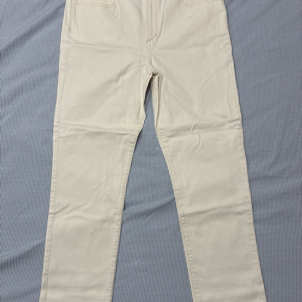 Joe's Jeans"The Luna" High-Rise Cigarette Ankle Jeans - Size 33, Denim White